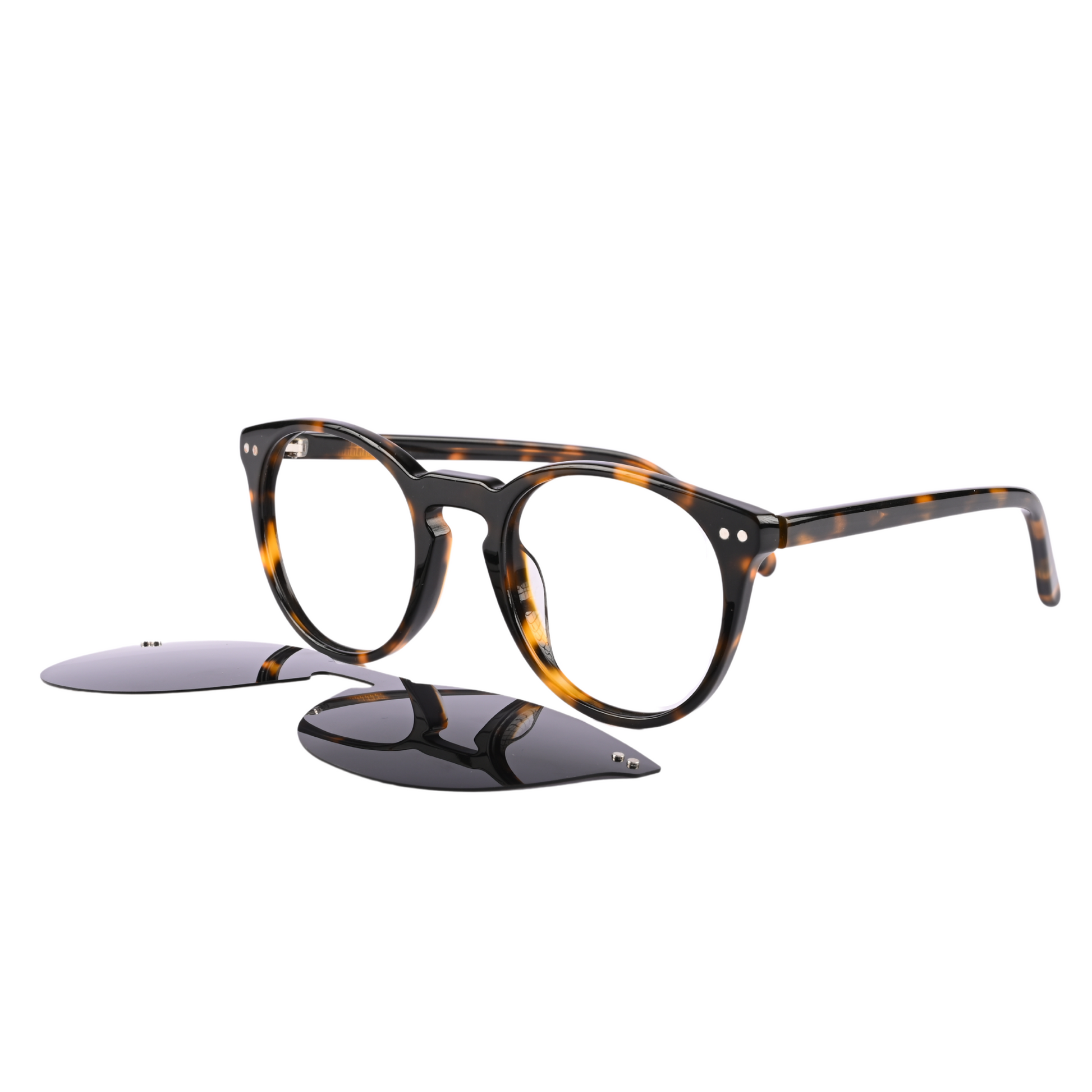 Tortoise Cat Eye Magnetic Sunglasses Polarized Clip On Eyeglass Frames Women