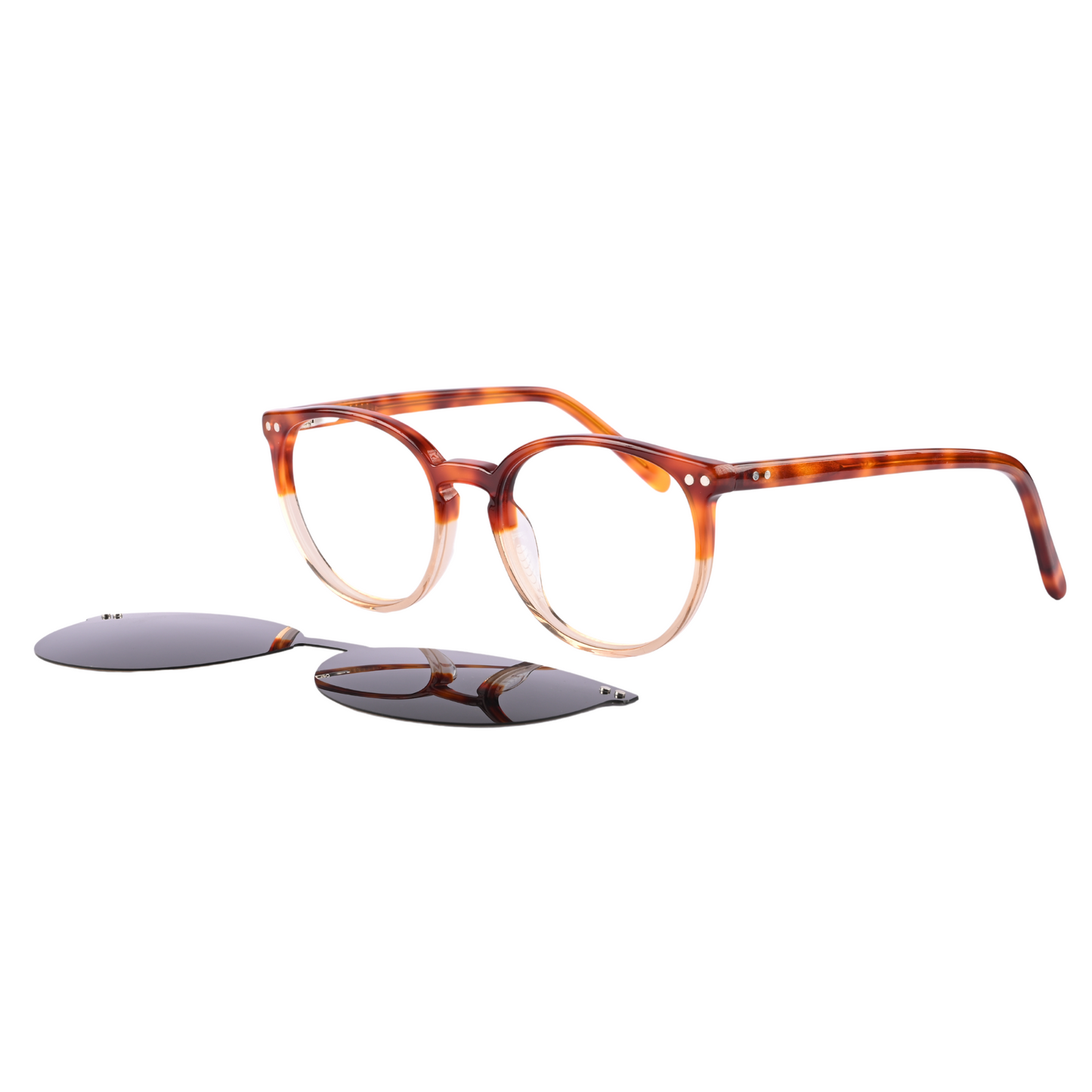 Tortoise Cat Eye Magnetic Sunglasses Polarized Clip On Eyeglass Frames Women