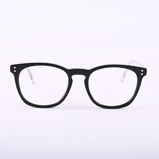 Premium Quality Black Acetate Eyeglass with Strong Magnetic Clip on Sunglass